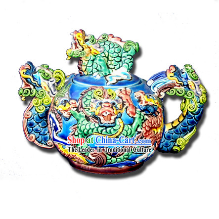 Chinese Cochin Ceramics-Nine Dragons Palace Kettle