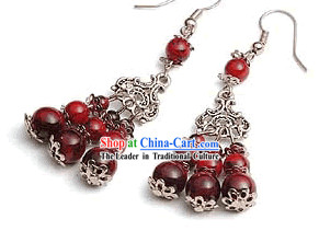 Tibet Silver Coral Earrings