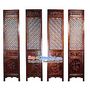 Mahogany Palace Style Folding Screen