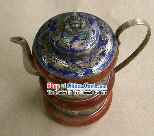 Tibet Stunning Dragon and Phoenix Jade Stove