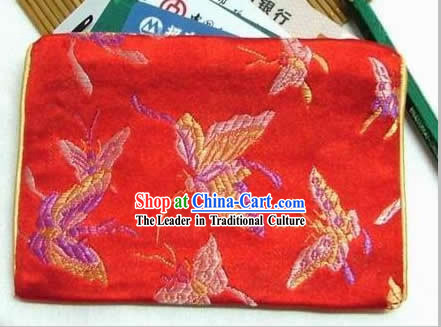 Chinese Red Butterfly Credit Card Purse