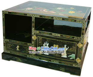 Chinese Palace Lacquer Ware TV Cabinet