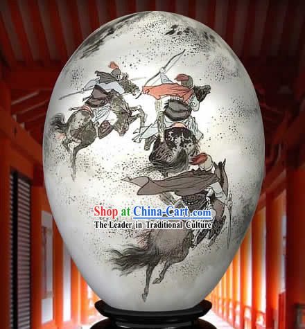 Chinese Wonders Hand Painted Colorful Egg-Ancient War Time