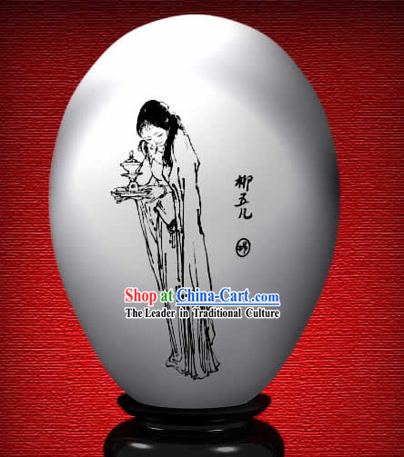 Chinese Wonder Hand Painted Colorful Egg-Liu Wuer of The Dream of Red Chamber
