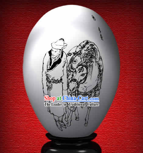 Chinese Wonder Hand Painted Colorful Egg-Li Gui of The Dream of Red Chamber
