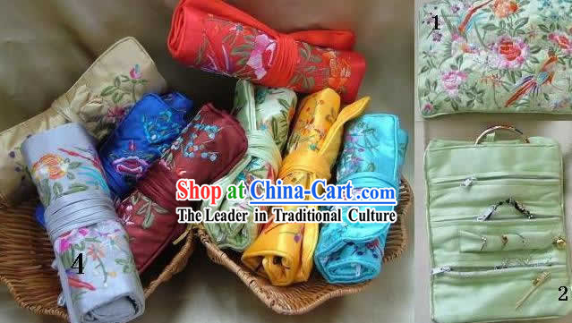 Chinese Classic Handmade Long Silk Jewelry Pouches