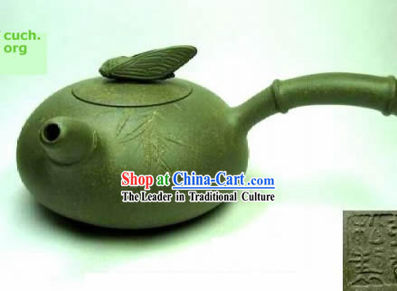 Chinese Hand Made Perfect Green Clay Teapot