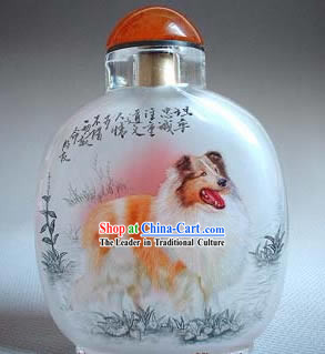 Snuff Bottles With Inside Painting Chinese Zodiac Series-Dog 1