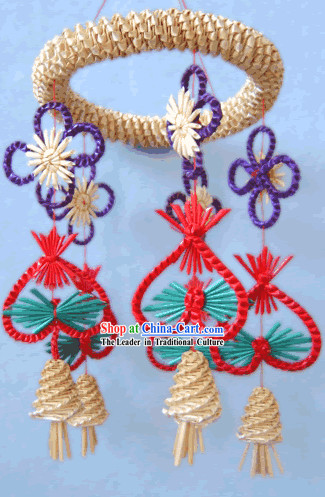 Chinese Hand Made Folk Wheat Stalk Windbell