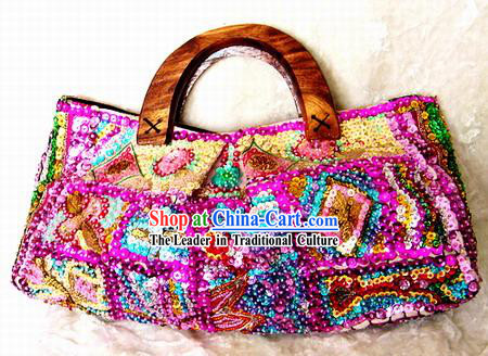 Indian Rainbow Hand Embroidered Handbag