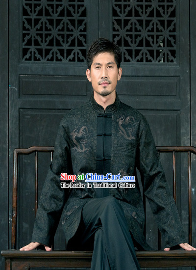 Chinese Classical Traditional Mandarin Blouse for Man-Brave Dragon