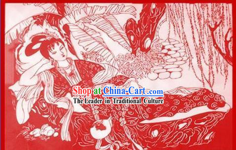 Chinese Large Paper Cuts Classics-Xiang Yun Got Drunk