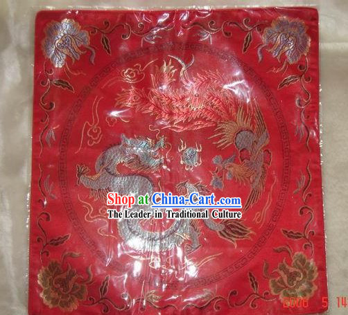 Dragon Phoenix Cushion Cover of Chinese Traditional Wedding