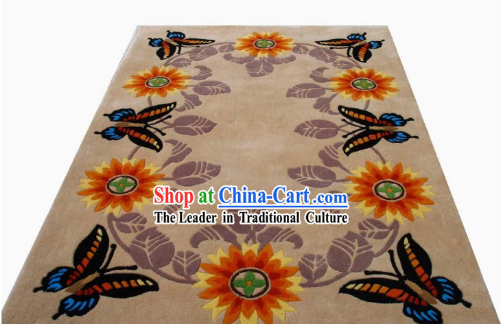 Art Decoration Chinese Hand Made Butterfly Carpet _120cm_180cm_