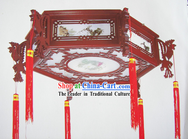 Chinese Classical Hand Made Palace Lotus and Phoenix Ceiling Lantern