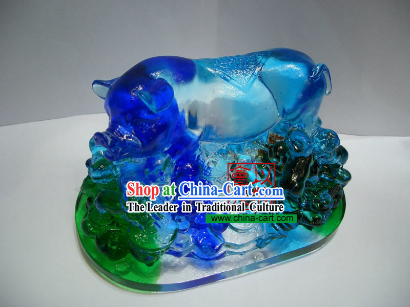 Chinese Classic Ancient Method Colored Glazed-Laughing Pig