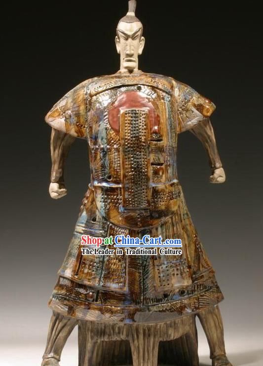 Chinese Classic Shiwan Ceramics Statue Arts Collection - Nameless Hero