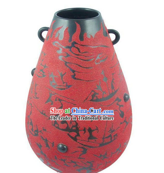 Chinese Traditional Longshan Black Pottery - Fire Burning Chi Bi