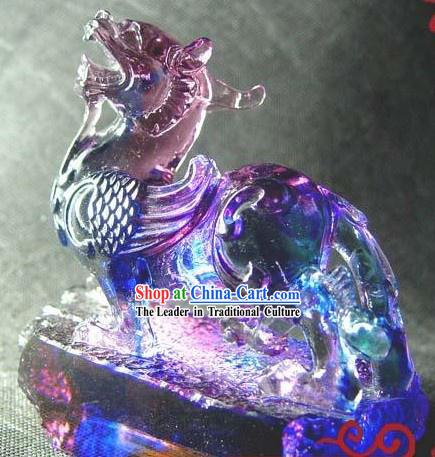 Chinese Purple Coloured Glaze Feng Shui Pi Qiu _avoiding evil and keep wealthy_