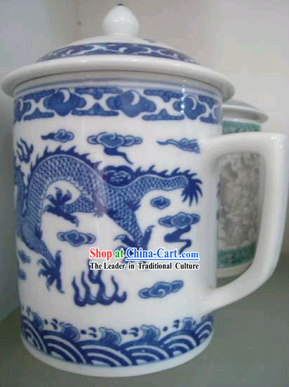 Chinese Classic Jing De Zhen Ceramic Dragon Cup