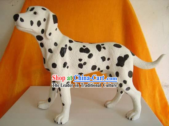 Chinese Classic Jing De Zhen Ceramic Dalmatian Dog Statue