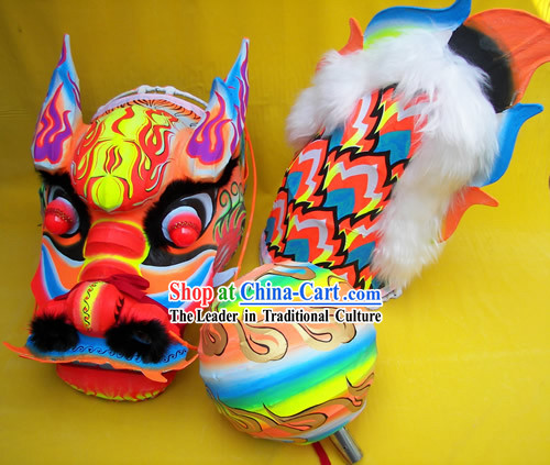 Chinese Classic Luminous Dragon Dance Equipments Complete Set _blue_