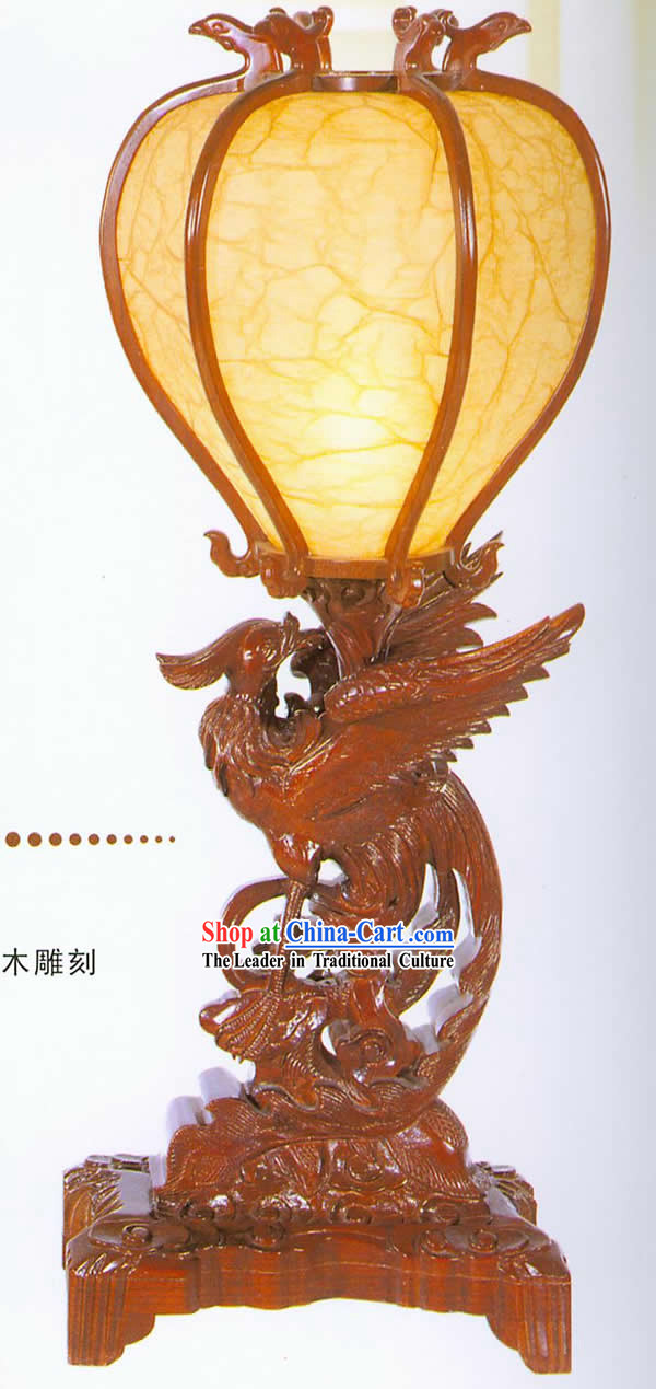 30 Inches Height Marvellous Chinese Hand Carved Wooden Phoenix Guest Room Lantern