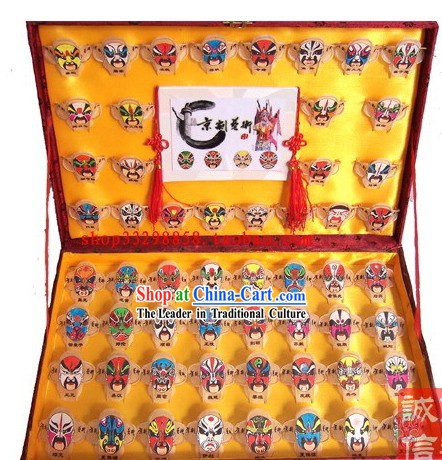 Chinese Traditional Weifang Hand Painted and Made 64 Kites Set - 64 Opera Masks