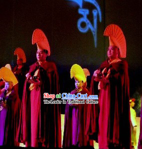 Tibetan Lama Monk Costumes and Hat Complete Set