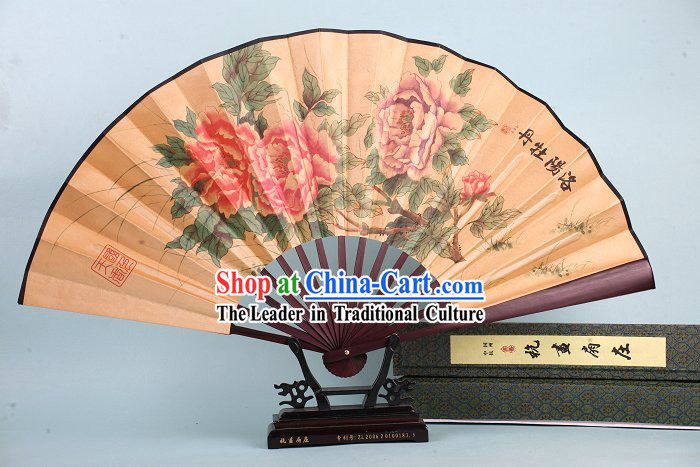 Traditional Peony Fan for Men