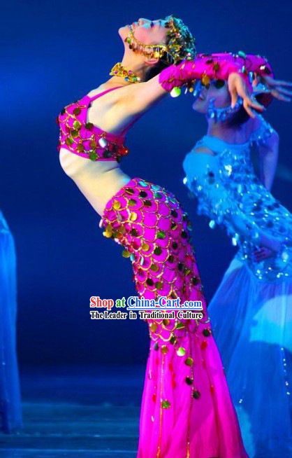 Made to Order Chinese Traditional Dai Minority Fish Dance Mermaid Costumes