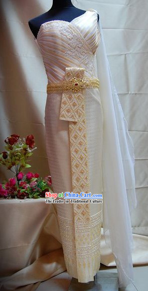 Traditional Asia Thai Court Dress Complete Set