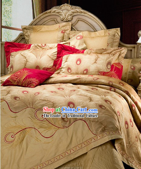 Chinese Wedding 9 Pieces Phoenix Bedding Set