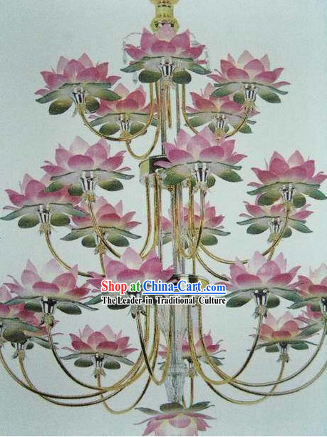 Chinese Lotus Temple Lanterns Tree Set