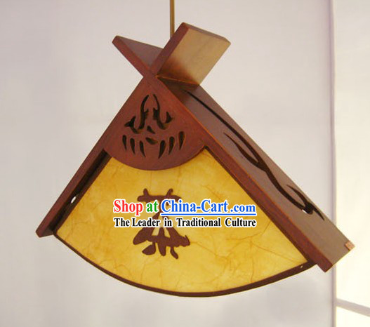 Chinese Carved Wooden Fan Ceiling Lantern