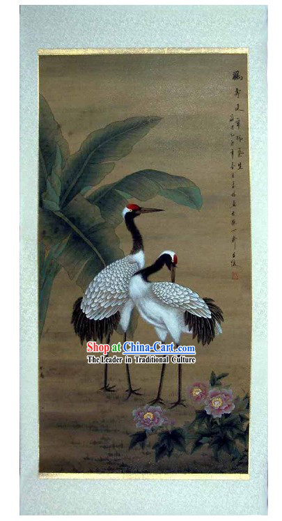 Traditional Chinese Painting Crane by He Lin