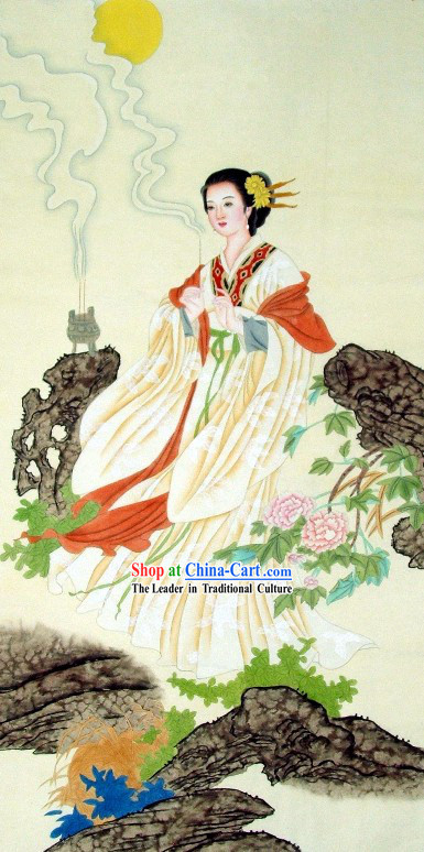 Traditional Chinese Ancient Lady Painting by Liu Lanting