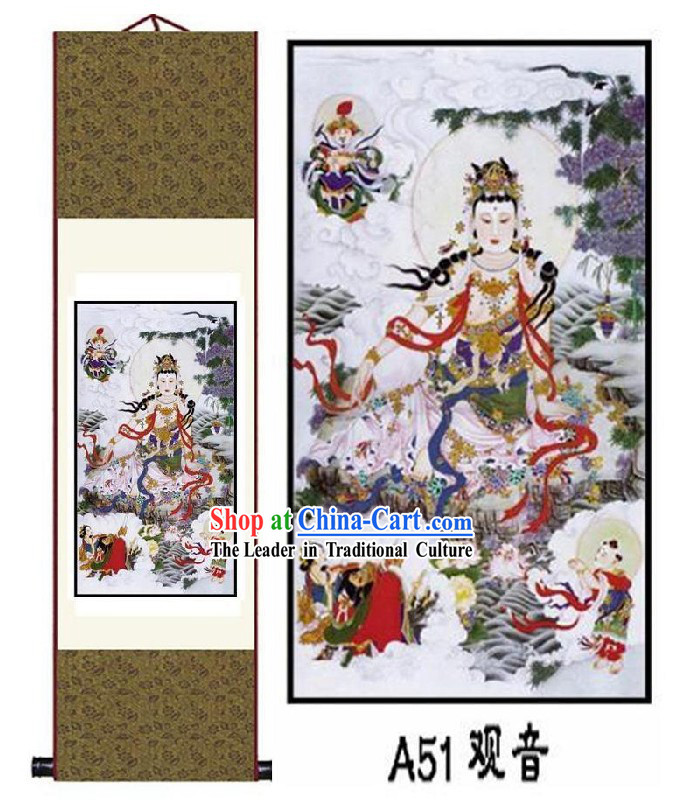 Chinese Silk Buddha Painting