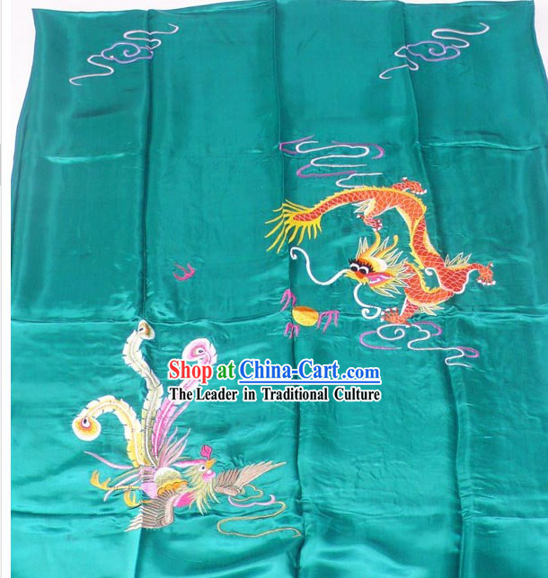 Chinese Embroidery Silk Bedcover - Dragon and Phoenix