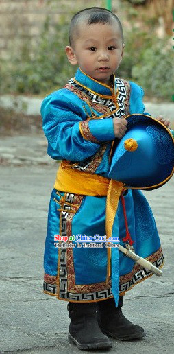 Chinese Children Mongolian Costumes Complete Set