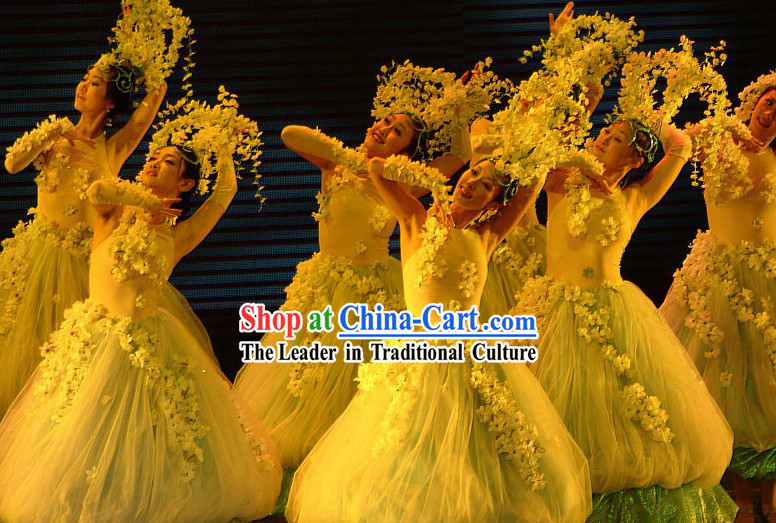 Traditional Jasmine Flower Dance Costumes Complete Set