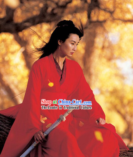 Chinese Qin Dynasty Period Film Hero Maggie Cheung Swordswoman Clothing Complete Set for Women
