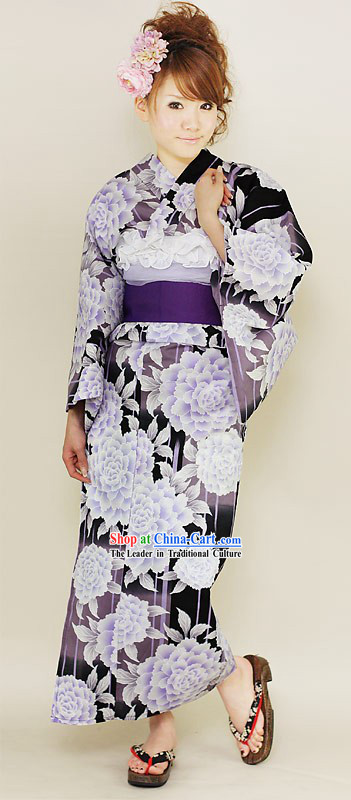 Japanese Garment Yukata Kimono Complete Set