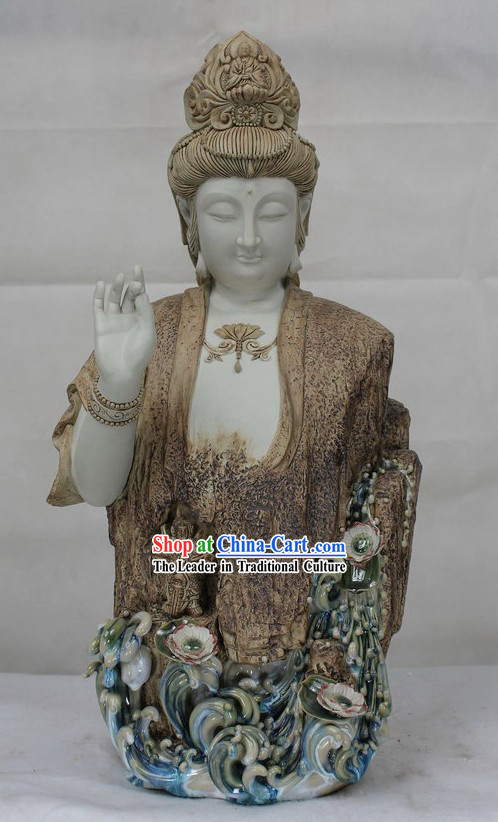 Guan Yin Shiwan Ceramics Figurine