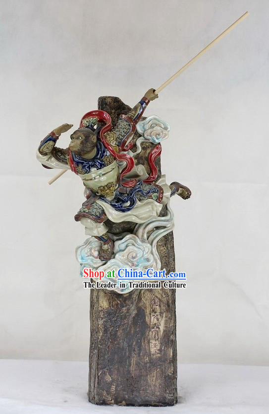 Monkey King Shiwan Ceramics Figurine