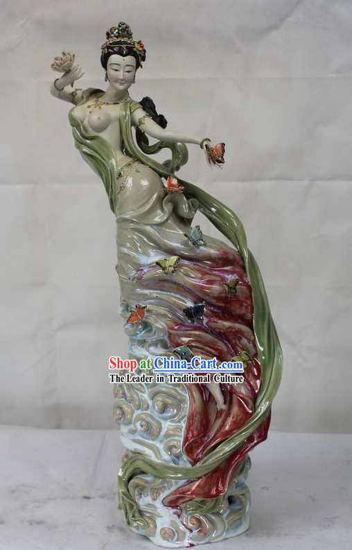 Ancient Chinese Fairy Shiwan Ceramic Figurine