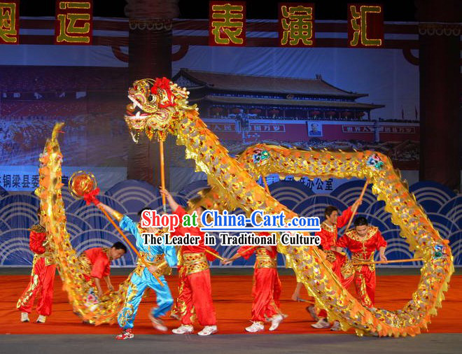 Peking Olympic Games Lightweight Net Dragon Dance Costumes Complete Set