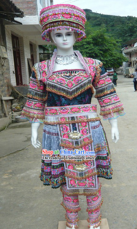 Traditional Miao Ethnic Clothing and Hat