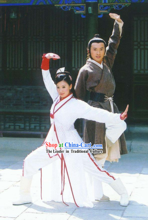 Chinese Classic Kung Fu Outfits 2 Sets for Men and Women