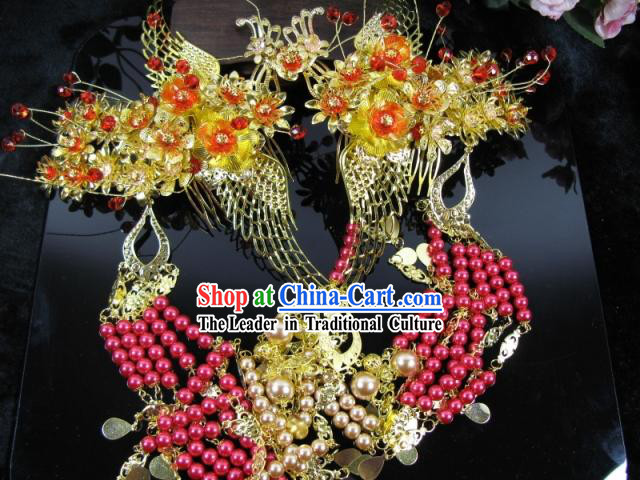 Traditional Chinese Phoenix Wedding Hair Ornaments Set